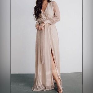 Baltic Born Abigail Champagne Sparkle Gown Size Small Deadstock Sparkly Dress